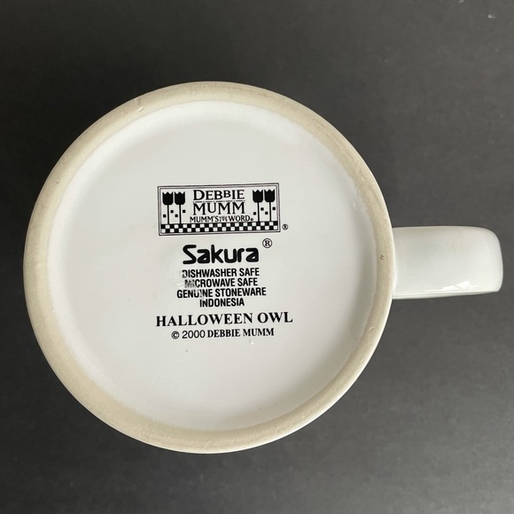 Halloween owl black cat Debbie Mumm mug by Sakura - Picture 4 of 4